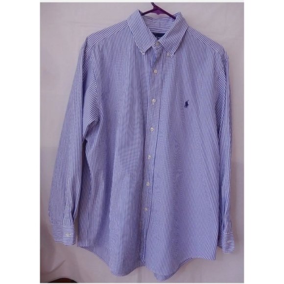 Ralph Lauren Men's Classic Fit Cotton Dress Shirt Navy Size 32-33